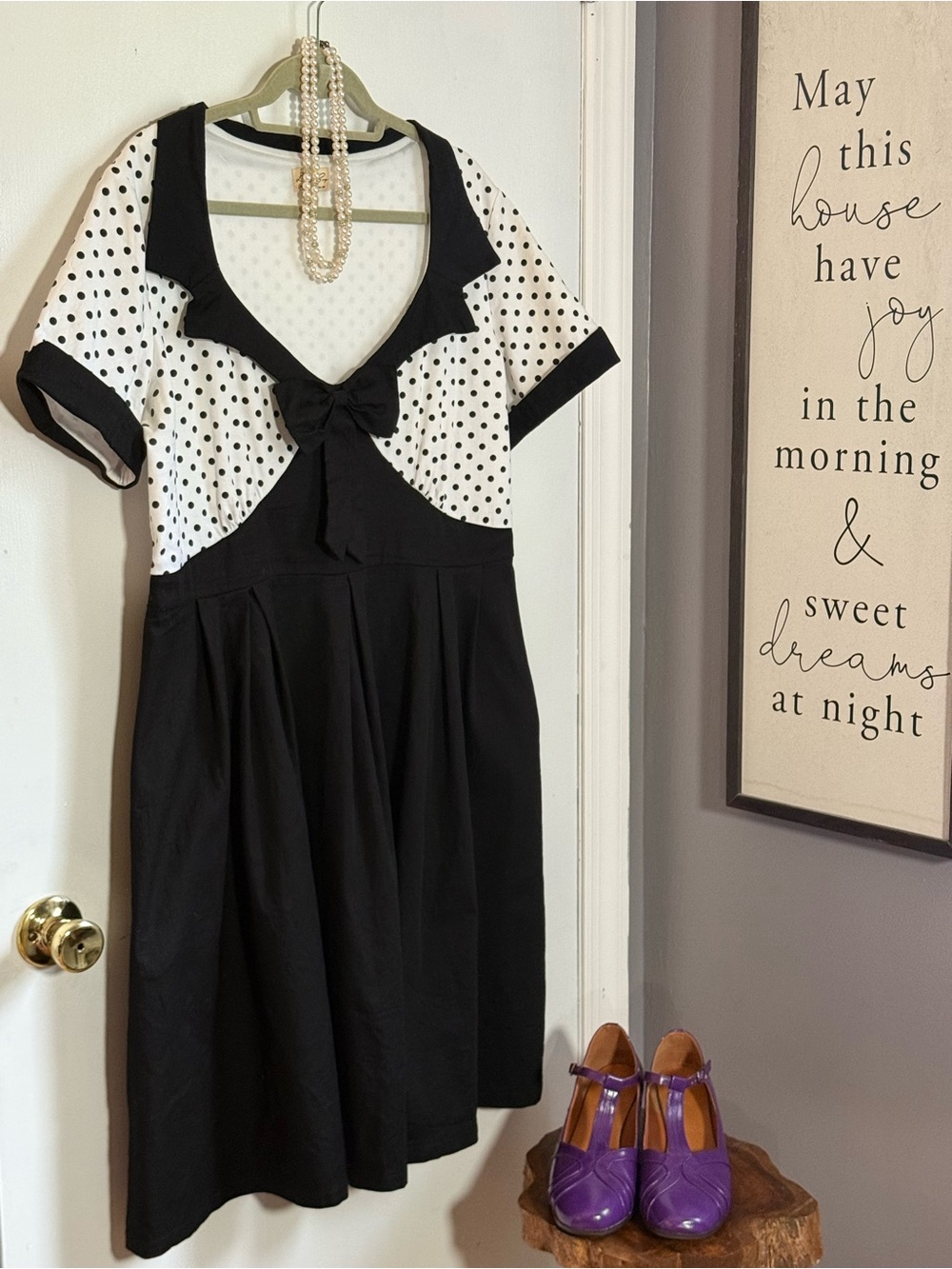 Lindy Bop Polka Dot Rockabilly Fit & Flare Dress *Runs Small*